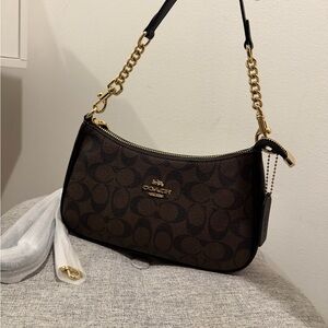 Coach Dark Brown and Black Shoulder Bag